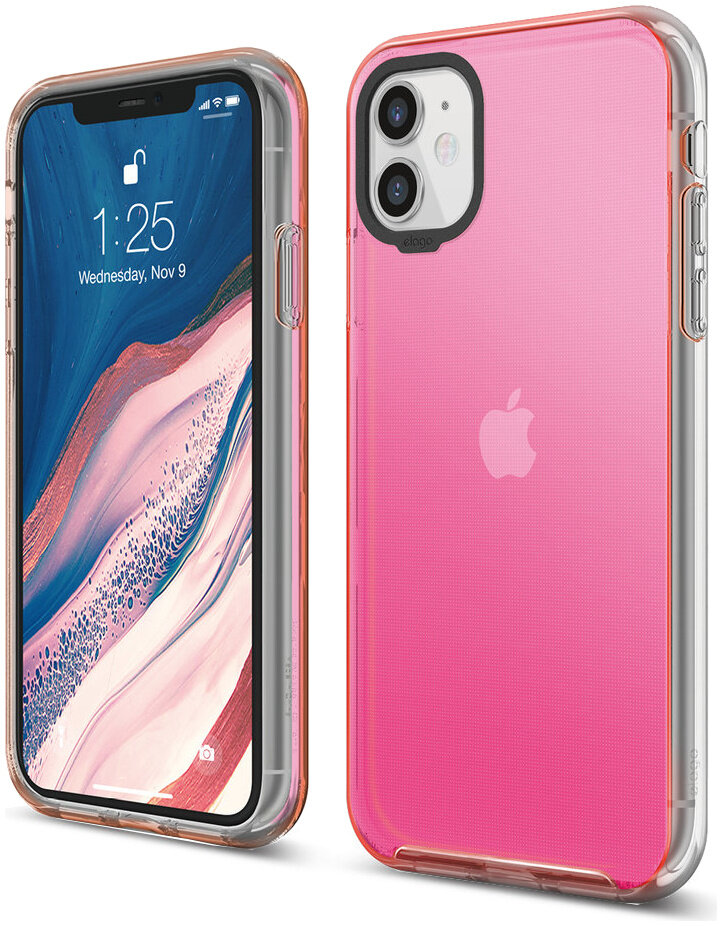 фото Чехол elago hybrid case для iphone 11 неоновый розовый