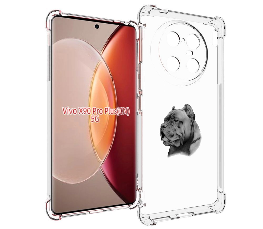 

Чехол MyPads грозный бульдог для Vivo X90 Pro Plus, Прозрачный, Tocco