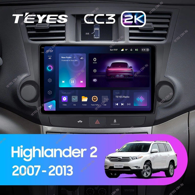 

Штатная магнитола Teyes CC3 2K 360 6/128 Toyota Highlander 2 XU40 (2007-2013) 10" Тип-B, CC3 2K 360