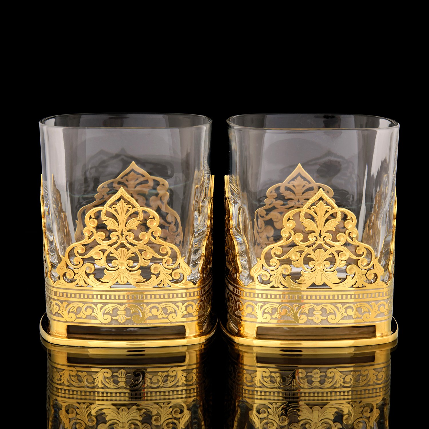 фото Набор для виски из позолоченной латуни «статус» на 2 персоны. златоуст russia the great