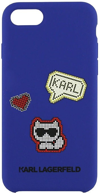 фото Чехол karl lagerfeld liquid silicone pixel choupette hard iphone se 2020/8/7, синий cg mobile