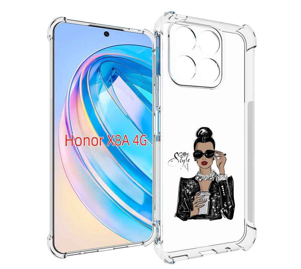 

Чехол MyPads девушка в черных очках в пиджаке для Honor X8a, Tocco