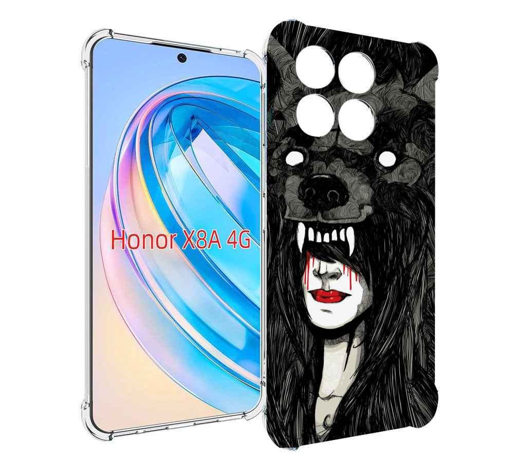 

Чехол MyPads девушка в шкуре волка женский для Honor X8a, Tocco