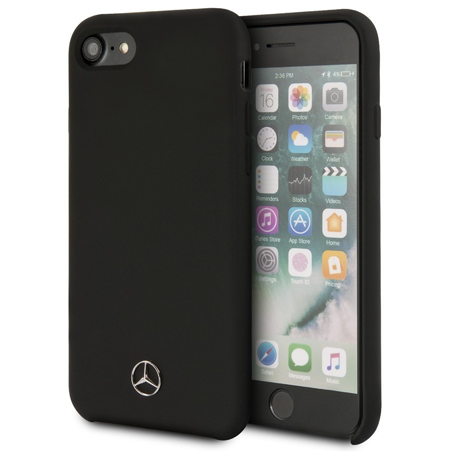 фото Чехол mercedes silicone line hard iphone 7/8/se 2020, черный cg mobile