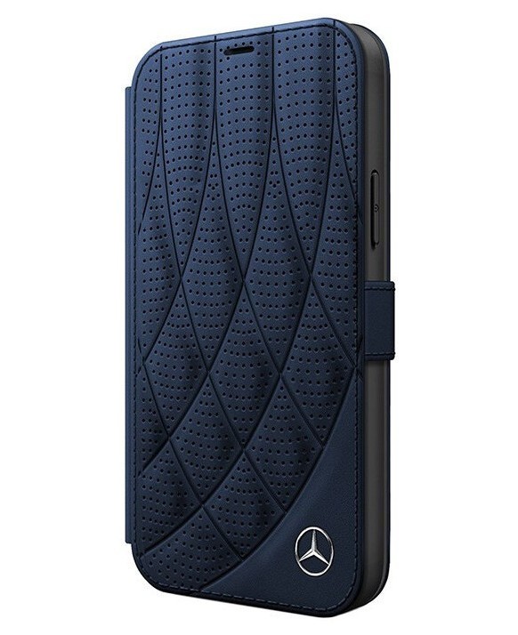 фото Чехол-книжка mercedes genuine leather bow booktype iphone 12/12 pro, синий cg mobile