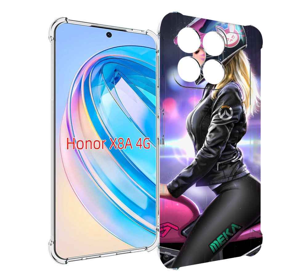 

Чехол MyPads девушка на мотоцикле неон женский для Honor X8a, Tocco