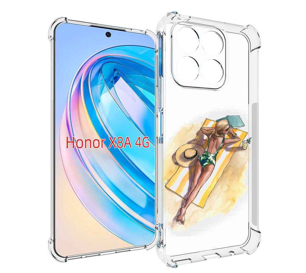 

Чехол MyPads девушка на пляже женский для Honor X8a, Tocco