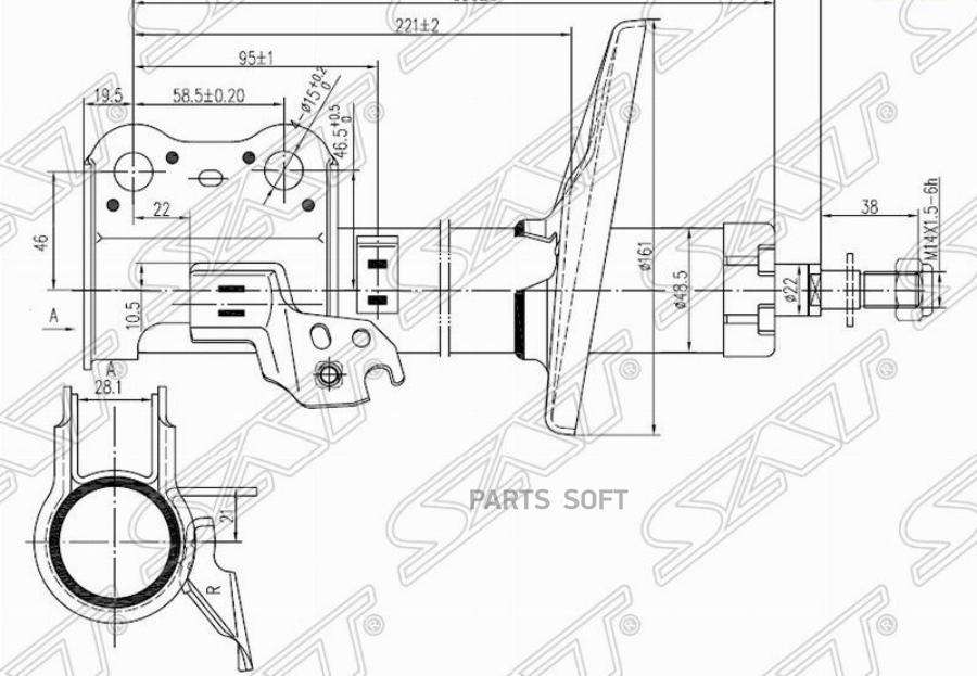 

Стойка передняя toyota carina/caldina/corona 92-02 rh SAT ST4851029395