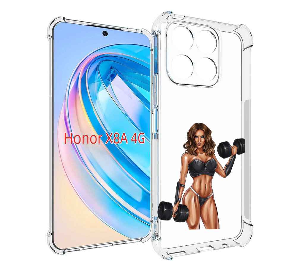 

Чехол MyPads девушка с гантелями спорт женский для Honor X8a, Tocco