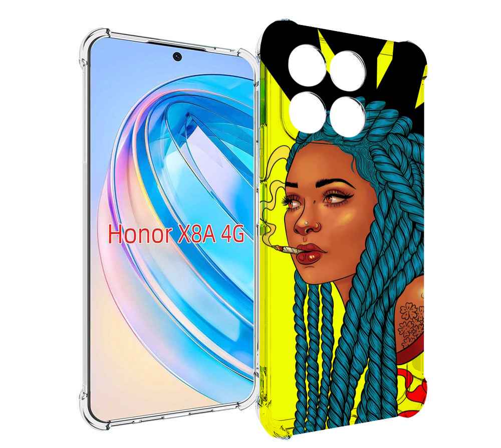 

Чехол MyPads девушка с запутанными волосами синий женский для Honor X8a, Tocco