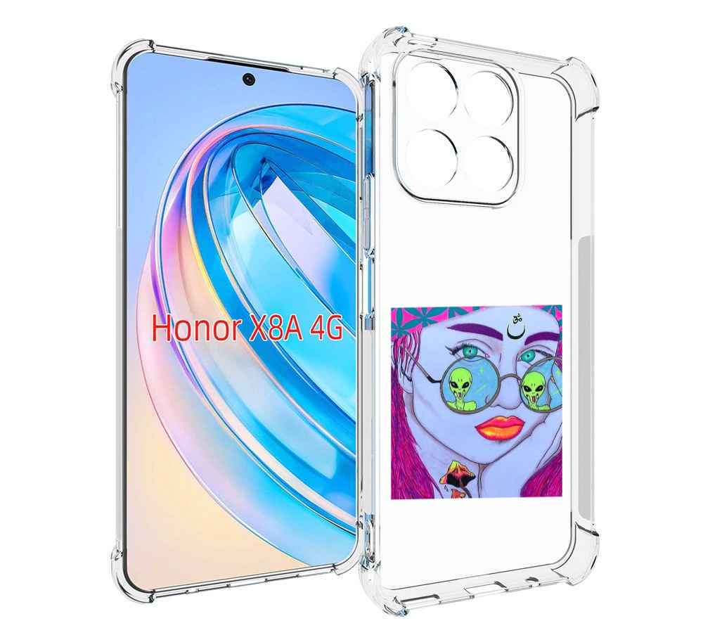 

Чехол MyPads девушка с инопланетянами в очках женский для Honor X8a, Tocco