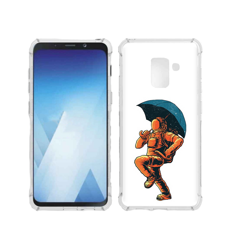 

Чехол MyPads Tocco для Samsung Galaxy A5 (2018) шагающий космонавт с зонтом, Прозрачный, Tocco