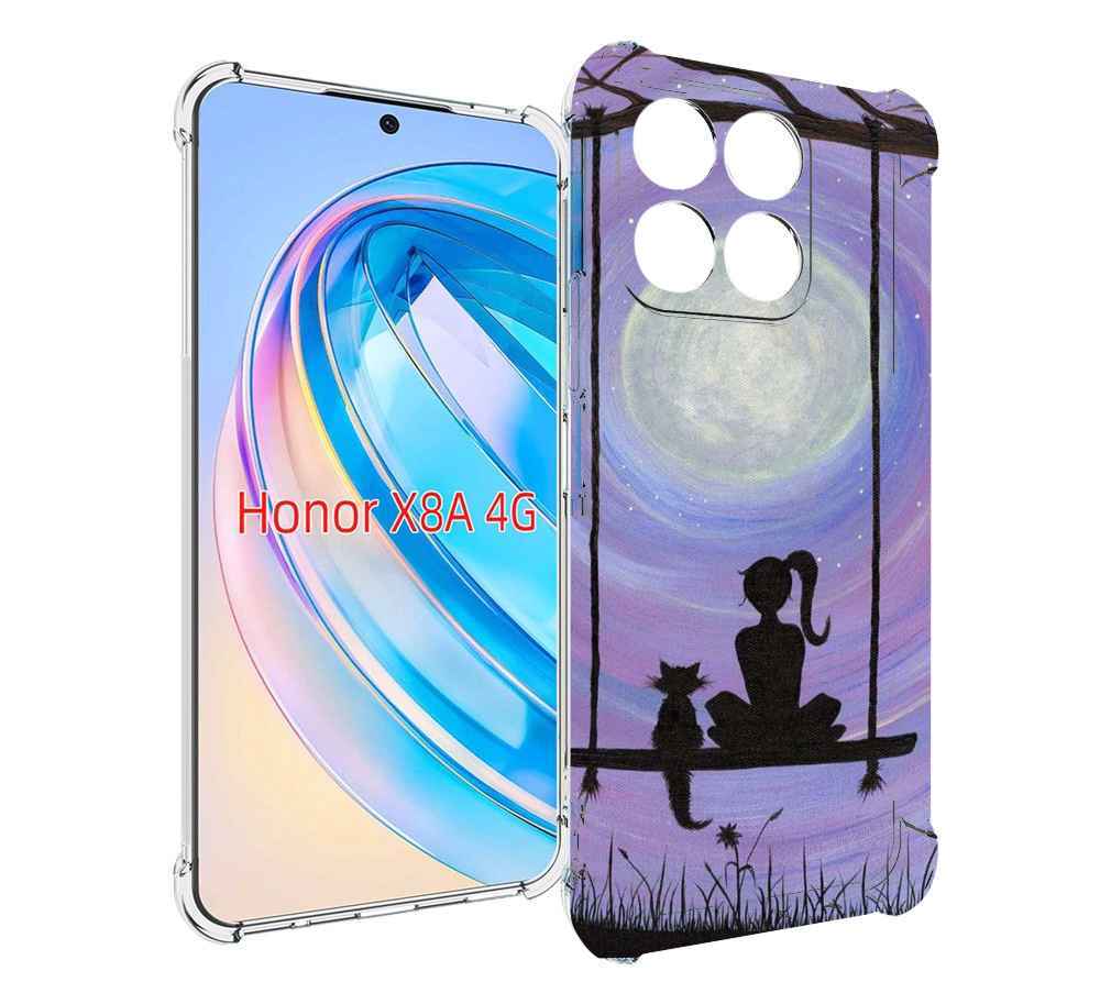 

Чехол MyPads девушка с котом на качеле женский для Honor X8a, Tocco