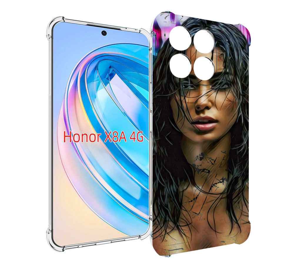 

Чехол MyPads девушка с мокрыми волосами женский для Honor X8a, Tocco