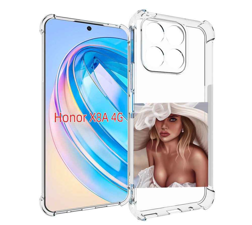 

Чехол MyPads девушка-в-белой-шляпе женский для Honor X8a, Tocco
