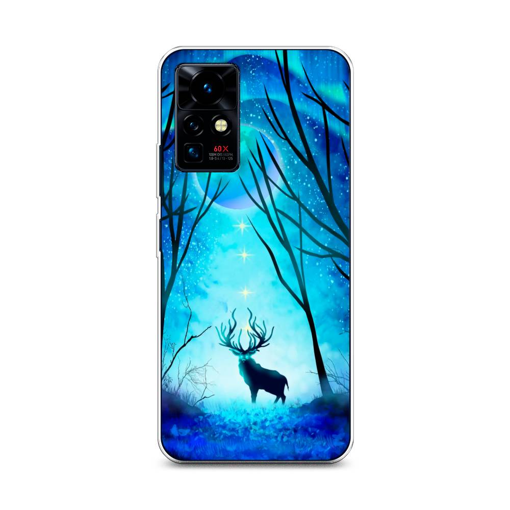 

Чехол на Infinix Zero X Pro "Олень северное сияние", Синий;черный;голубой, 3101150-1