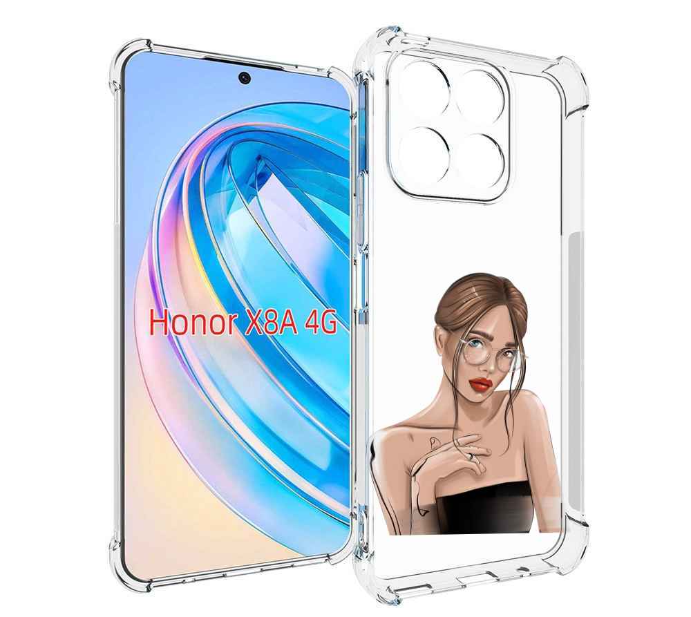 

Чехол MyPads девушка-в-очках-с-красивыми-глазами женский для Honor X8a, Tocco