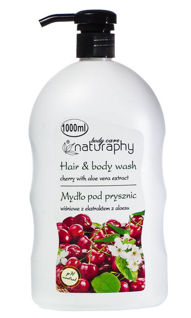 фото Гель для душа bluxcosmetics juicy cherry naturaphy hair & body washes 1л aloe vera extract