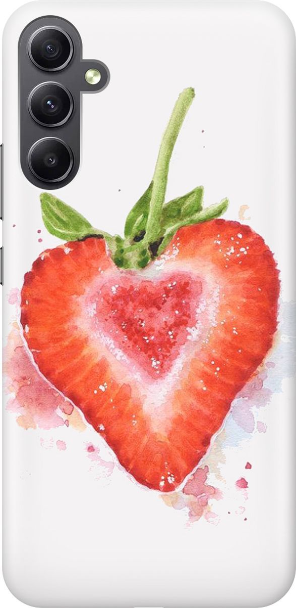 

Силиконовый чехол на Samsung Galaxy A34 5G "Акварельная клубничка", Белый;красный, 158708