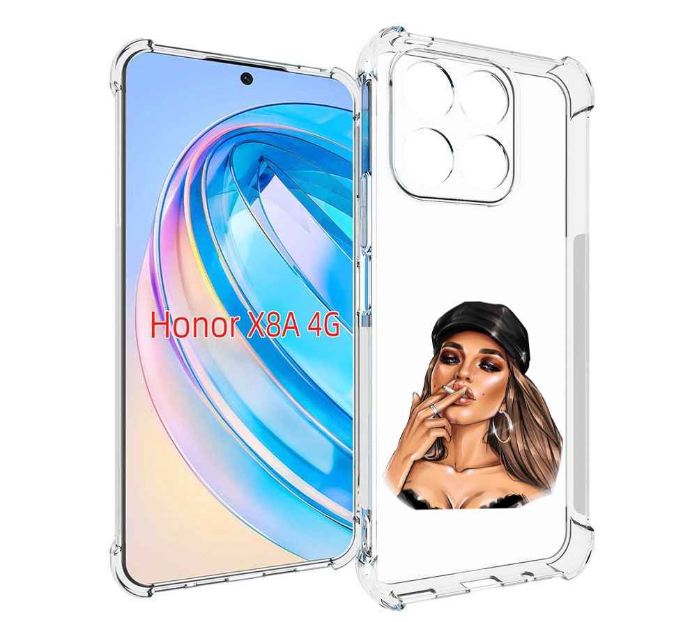 

Чехол MyPads девушка-в-шапке-с-сигаретой для Honor X8a, Tocco