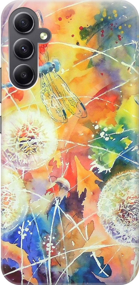 

Силиконовый чехол на Samsung Galaxy A34 5G "Одуванчики", Белый;оранжевый, 158714
