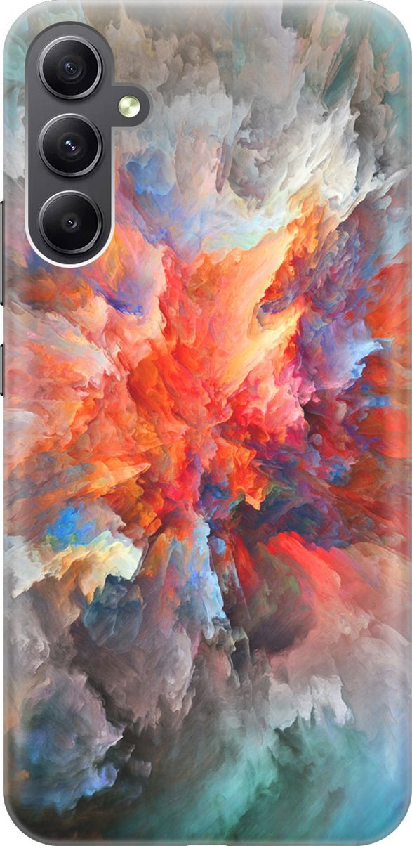 

Силиконовый чехол на Samsung Galaxy A34 5G "Взрыв цвета", Оранжевый;серый, 158706