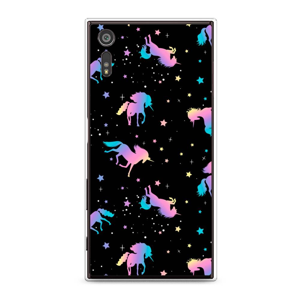 

Чехол для Sony Xperia XZ "Единороги градиент", Черный;розовый;голубой, 51450-1