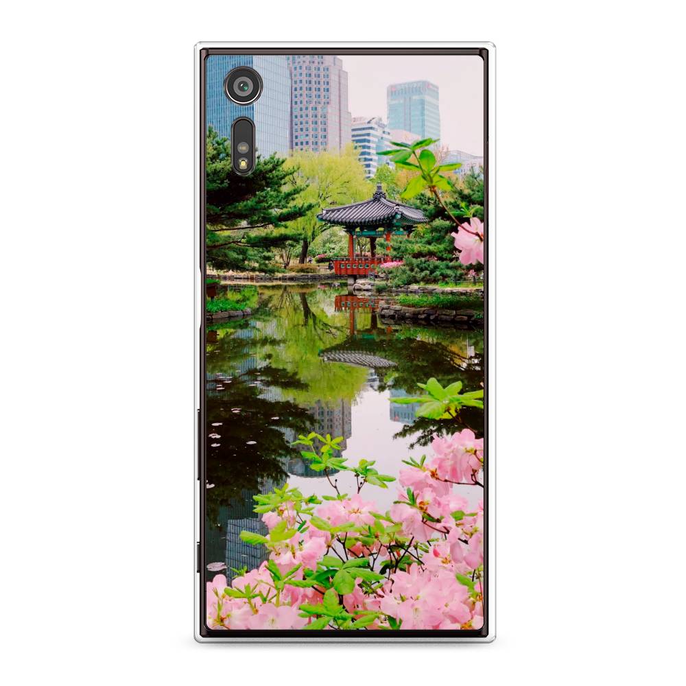 

Чехол для Sony Xperia XZ "Сакура возле озера", Зеленый;розовый;голубой, 51450-2