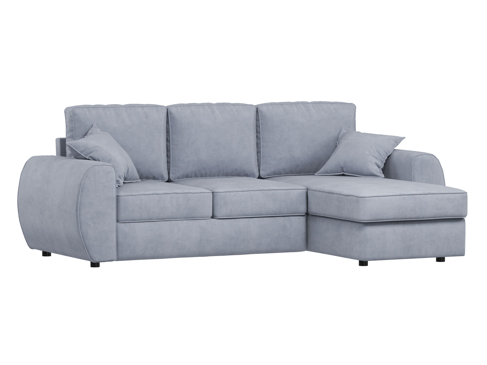 фото Угловой диван пиррогрупп диван валери с оттоманкой серый, велюр
