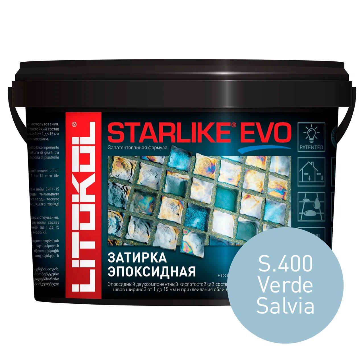 фото Затирка litokol starlike evo s.400 verde salvia, 2,5 кг