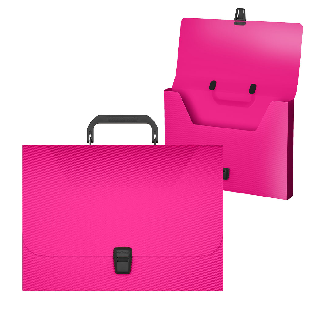 

Портфель пластиковый ErichKrause Diagonal Vivid, A4, розовый (в пакете по 1шт.)