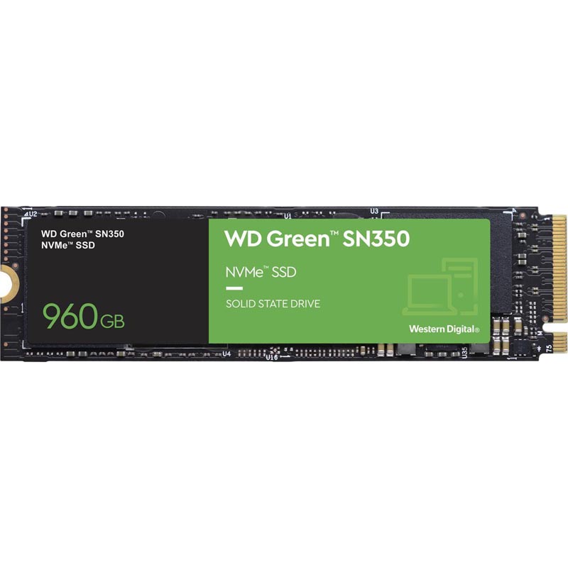 SSD накопитель WD Green SN350 M.2 2280 960 ГБ (WDS960G2G0C)