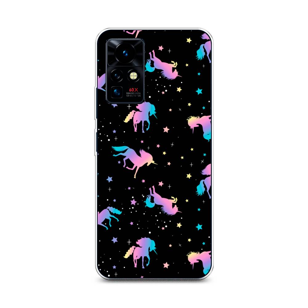 

Чехол на Infinix Zero X Pro "Единороги градиент", Черный;розовый;голубой, 3101150-1