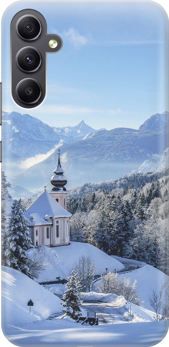 

Силиконовый чехол на Samsung Galaxy A34 5G "Заснеженные горы", Голубой;синий, 158711