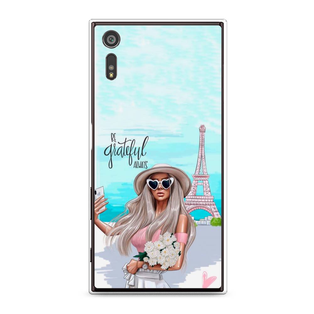 

Чехол для Sony Xperia XZ "Селфи Париж", Голубой;бежевый, 51450-6