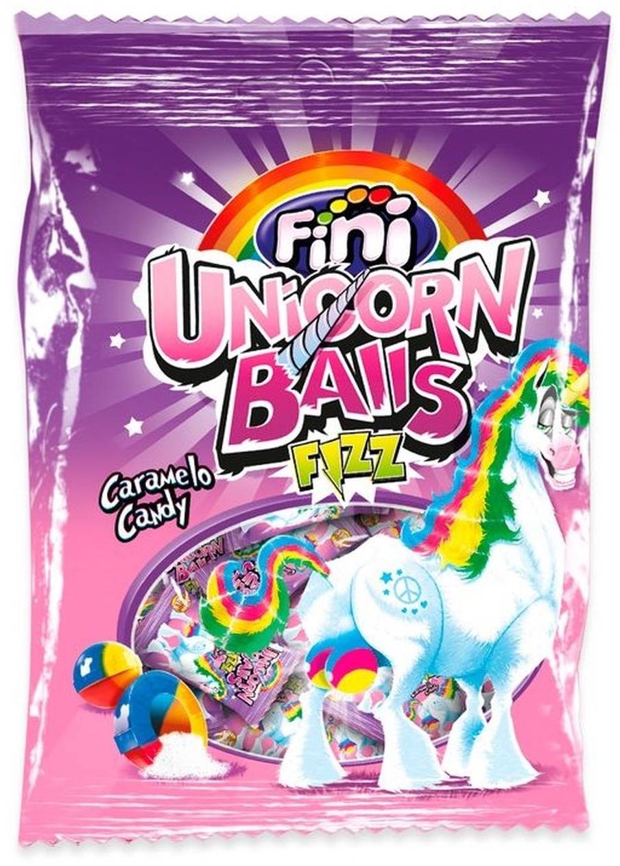 фото Карамель fini unicorn balls леденцовая кислая 80 г