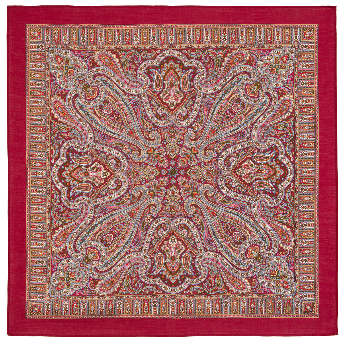 Платок женский Павловопосадский платок 1948 разноцветный, 89х89 см