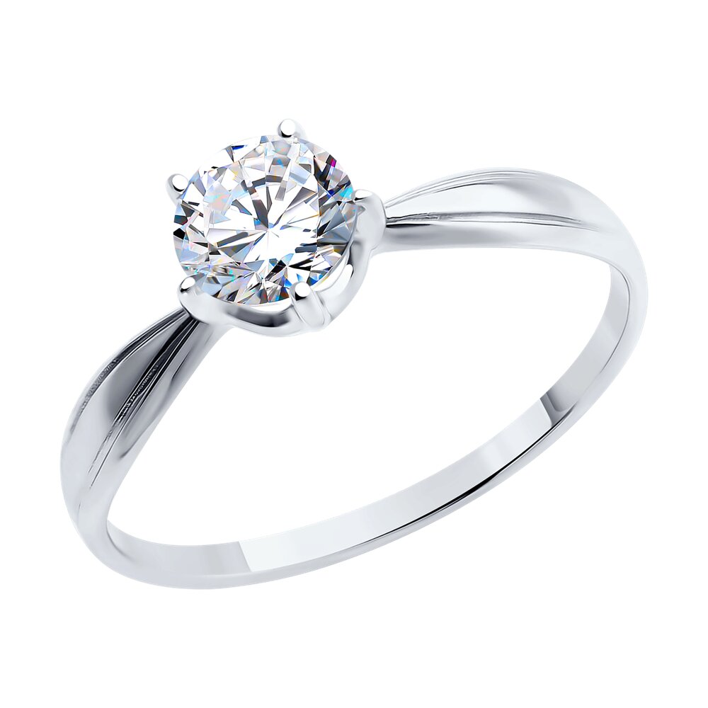 

Кольцо помолвочное из золота р. 15,5 Diamant 52-110-00099-1, фианит, 52-110-00099-1