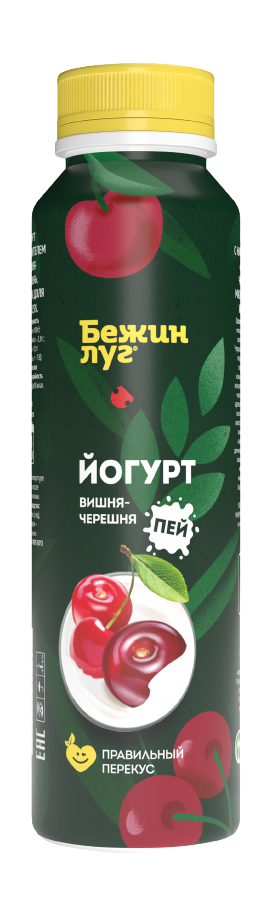 

Питьевой йогурт Бежин луг вишня и черешня 2,5% БЗМЖ 270 г