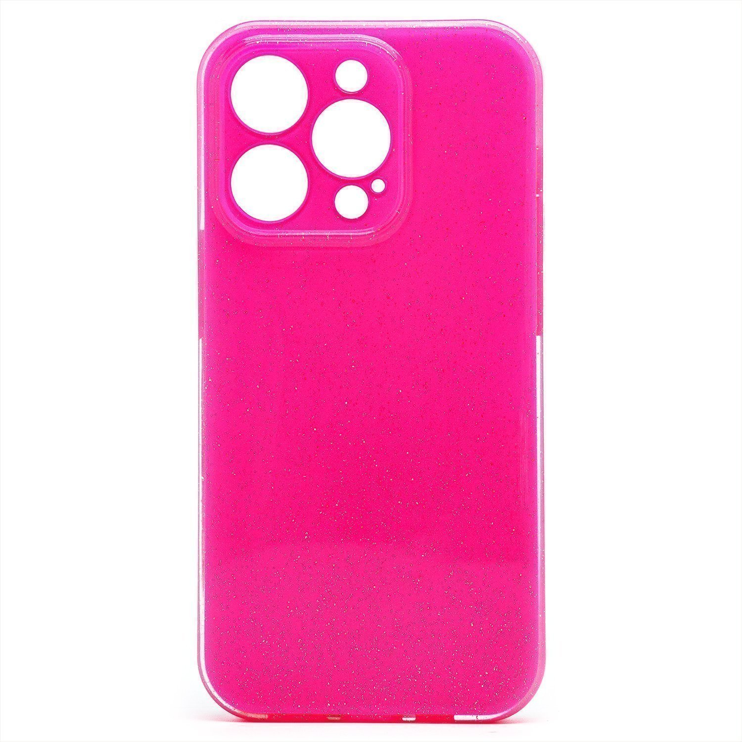 

Чехол iPhone 14 Pro силиконовый с блестками №3 <розовый>