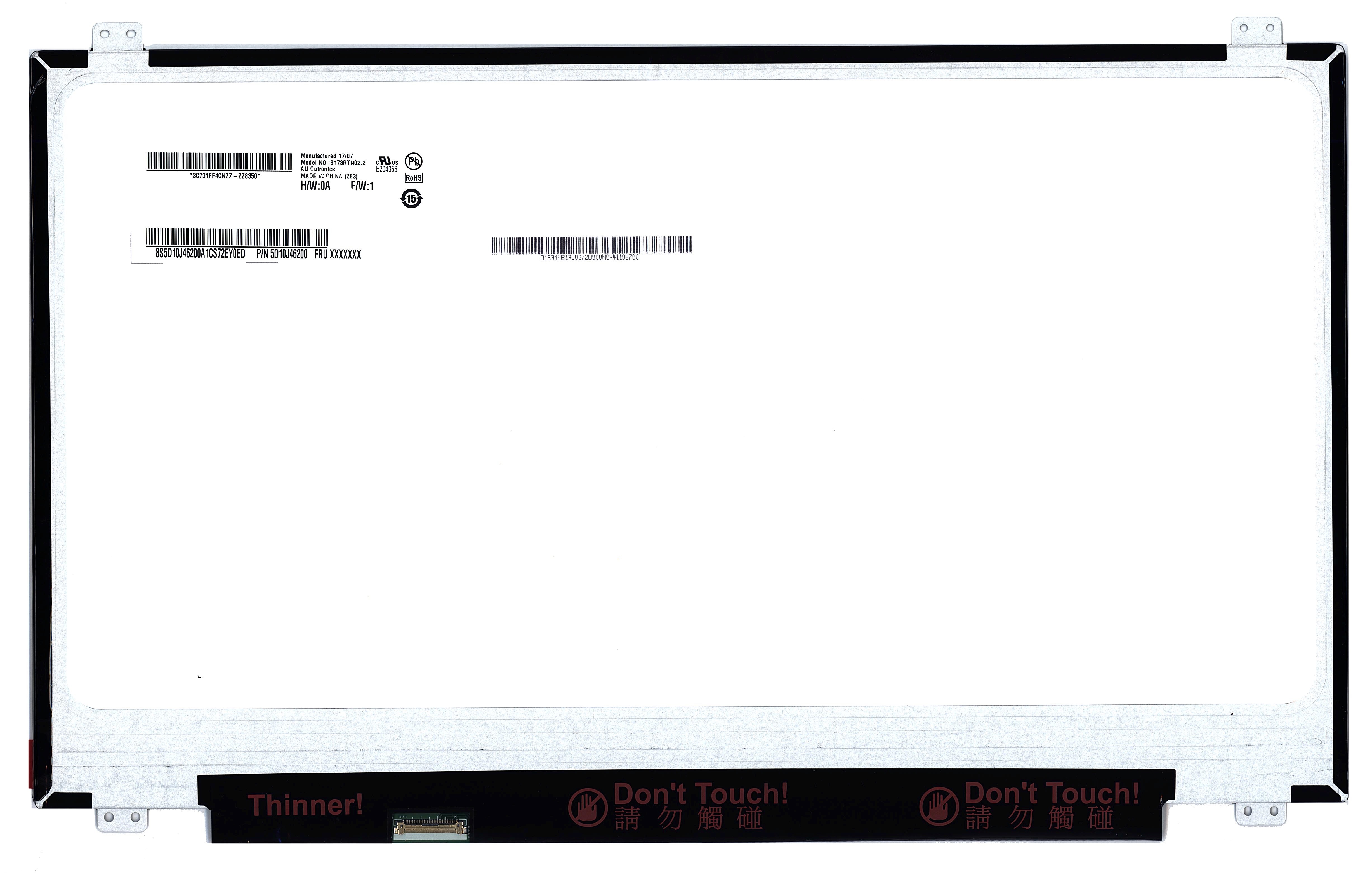 

Матрица OEM для ноутбука B173RTN02.2 (100117496V), совместимая с p/n: B173RTN02.2