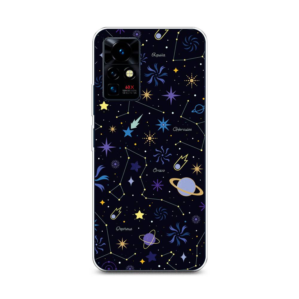 

Чехол на Infinix Zero X Pro "Цветной космос", Желтый, 3101150-2