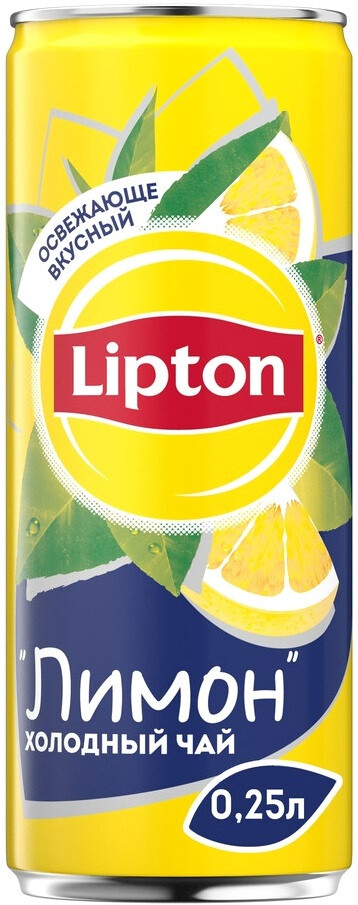 фото Холодный чай "lipton" ice tea lemon, in can