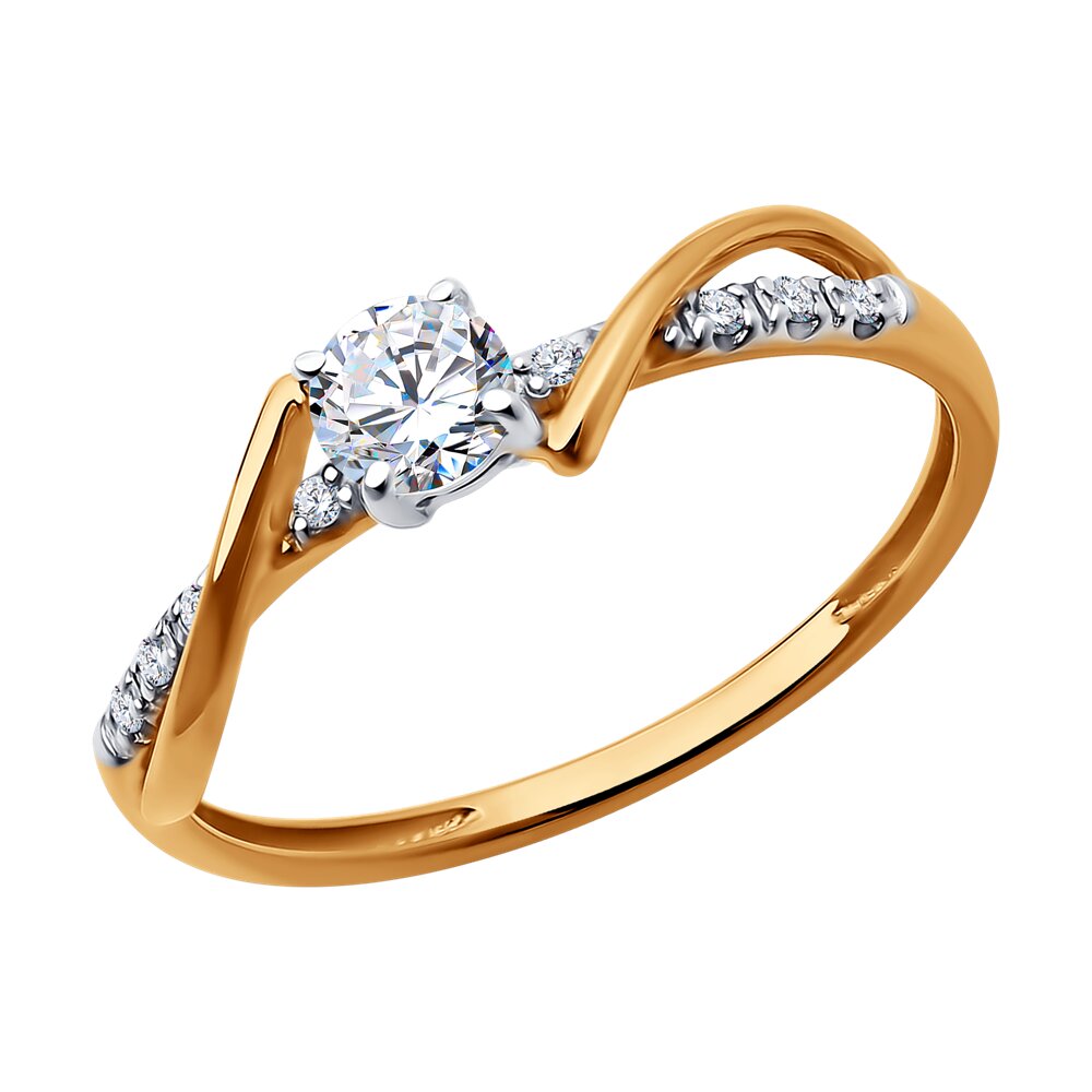 

Кольцо из золота р. 19 Diamant 51-110-02174-1, фианит, 51-110-02174-1