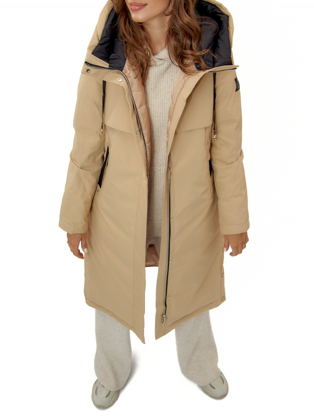 

Пальто женское AD112205 бежевое 3XL, AD112205