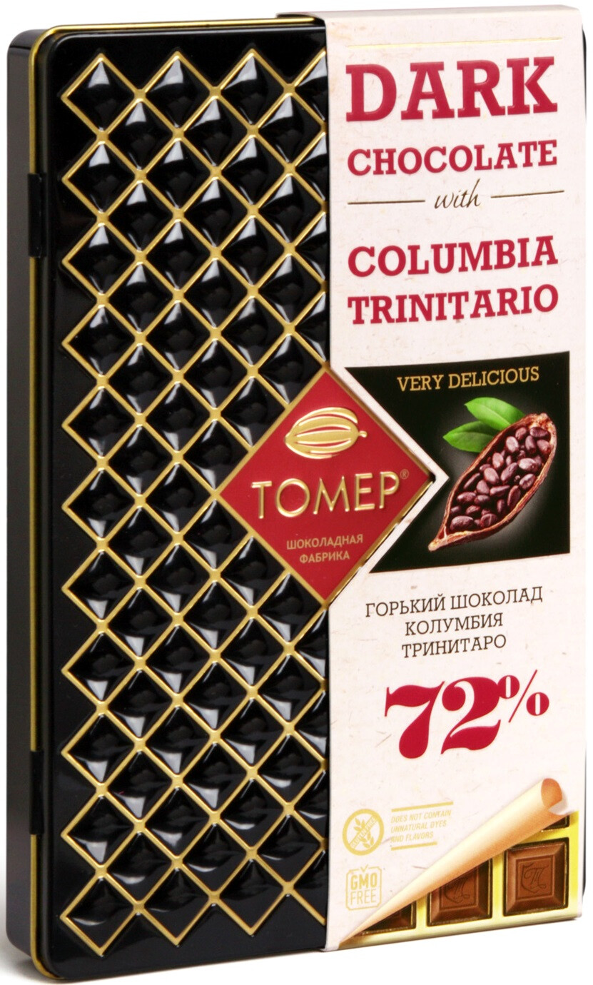 Шоколад Tomer, Dark Chocolate Columbia Trinitario, metal case