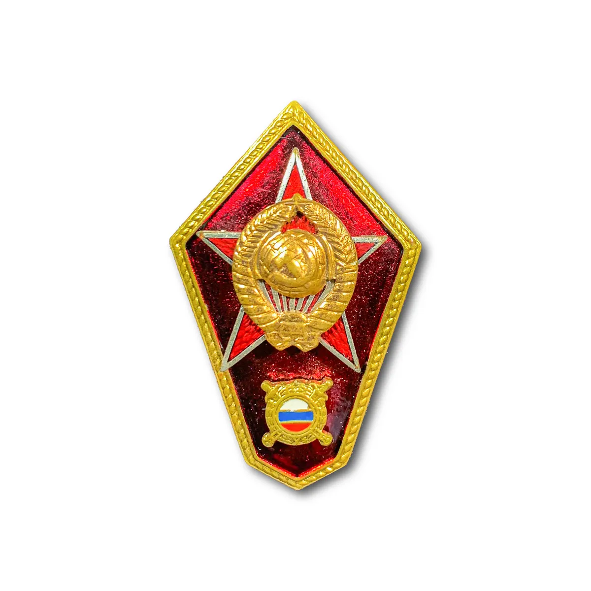 

Знак ( Ромб ) СШМ ( Средняя Школа Милиции ) СССР (Золотистый / Винтовая закрутка)