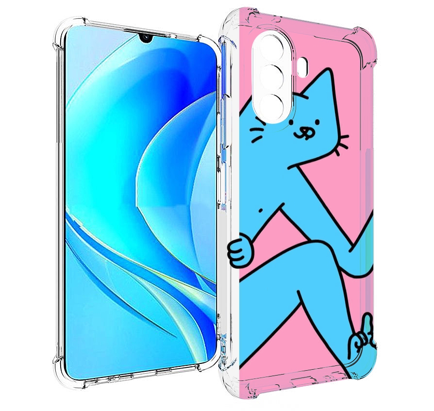 

Чехол MyPads голубой кот в дверце для Huawei Nova Y70 / Nova Y70 Plus (MGA-LX9N), Прозрачный, Tocco