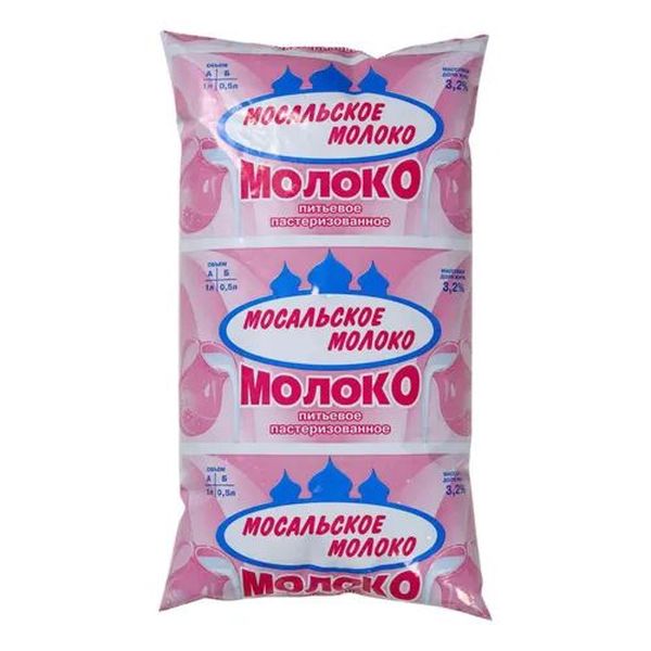 

Молоко 3,2% коровье пастеризованное 1 л Мосальское молоко БЗМЖ