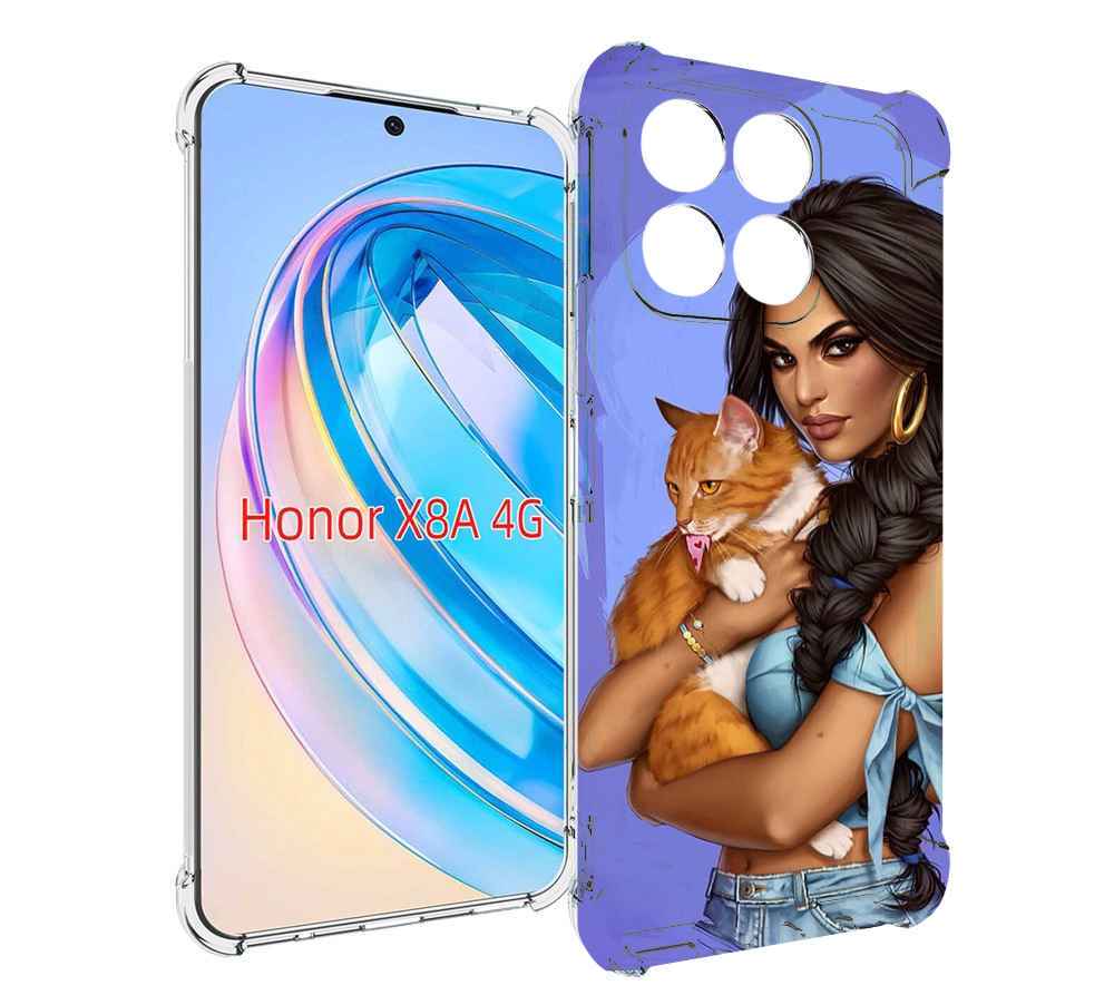 

Чехол MyPads девушка-красивая-с-синим-фоном женский для Honor X8a, Tocco